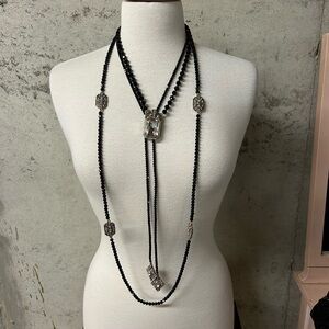 Heidi Daus Deco Trilogy Retired 3 piece ensemble NIB Swarovski crystal Jetblack